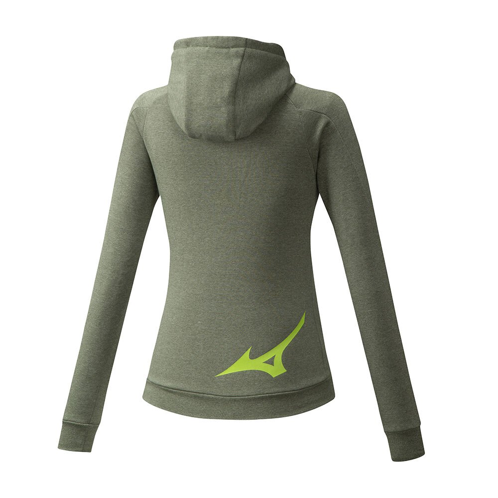 Mizuno Women's Athletic Zip Hoodie Khaki/Grey (K2GC070131-SYZ)